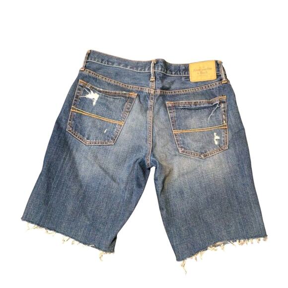 Abercrombie & Fitch Cut Off Jorts Size 33 Denim Jean Shorts Frayed Hem Mens S - Picture 2 of 13